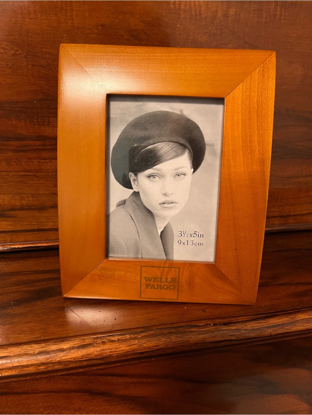 Wells Fargo Wooden Picture Frame in Warm Orange-Brown